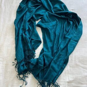 Vibrant teal wrap shawl